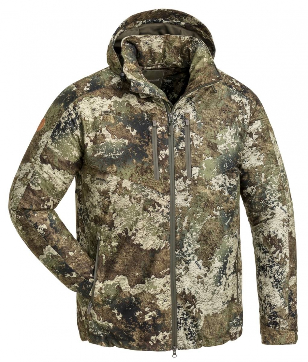 Jakt jakke med Strata/Strata Blaze camouflage mønster. Stille og lett i vekt.