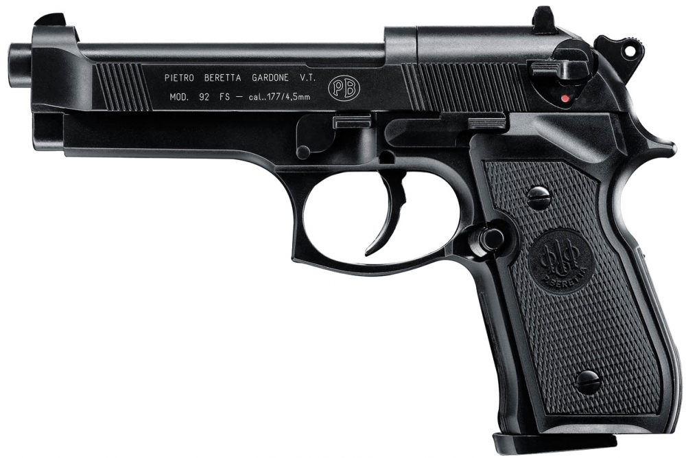 Beretta M92 FS brukes av militær-, politi- og spesialenheter over hele verden. En svært naturtro replika. Produsert i metall. Kjennes som en ekte pistol i hendene!